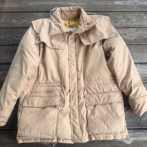 Camel vintage Goosedown Puffer Coat